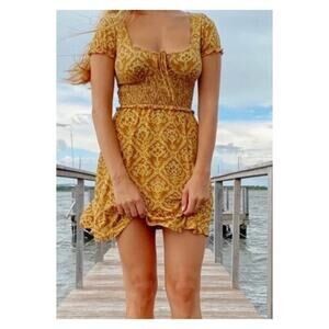 Urban Outfitters Charlie Printed A-Line Mini Dress S